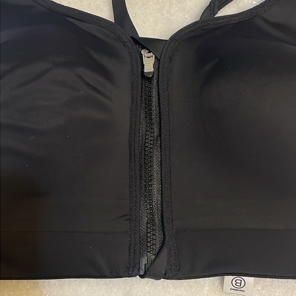 Athleta bra front zip black light padded intimate New Sz 32DD - Picture 5 of 6